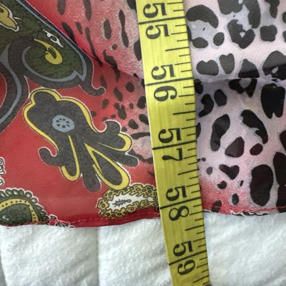Ever Pretty Dress Womens 8 Red Mixed Print Maxi Ruched Chiffon Indie Sleaze Boho - Picture 12 of 12